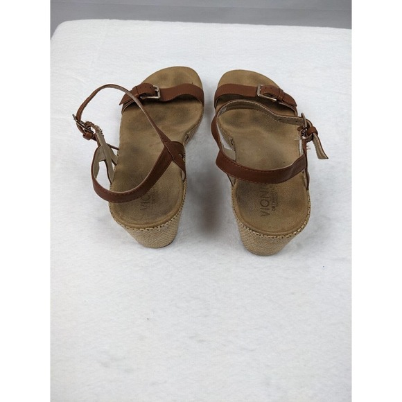 Vionic Enisa Platform Sandal Brown 9 Adjustable Buckle Ankle Strap Arch Support - Picture 3 of 7